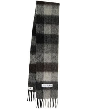 Acne Studios Checked Alpaca Blend Scarf - Black