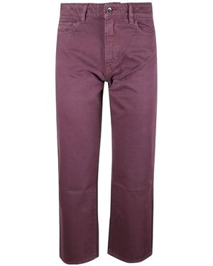 ICON DENIM Star-Detail Straight-Leg Jeans - Purple