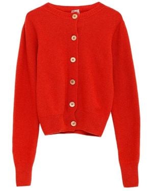 Baserange Long-Sleeved Cardigan - Red