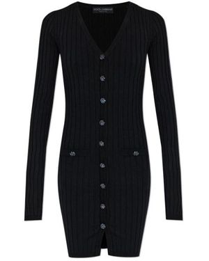 Dolce & Gabbana V-Neck Knitted Cardigan - Black