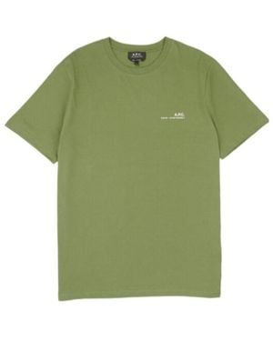 A.P.C. Logo-Print Cotton T-Shirt - Green