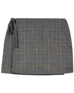 KENZO Checks' Wrap Short Skirt - Gray