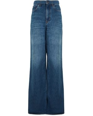 Chloé Chloé Logo Patch Wide-Leg Jeans - Blue
