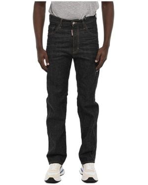 DSquared² Embroidered Regular-Fit Jeans - Black