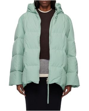 Jil Sander Quilted Hooded Down Jacket - Green