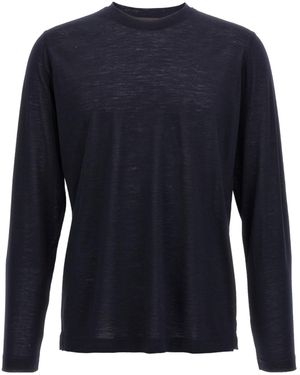 Zanone Slim Fit Wool T-Shirt - Blue