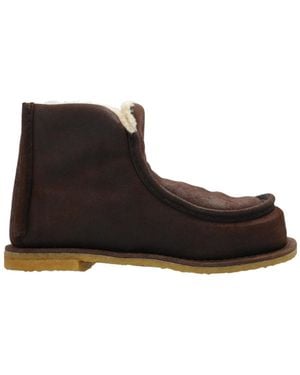 JW Anderson Shearling-Lined Suede Boots - Black