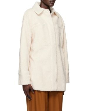 Vince Oversized Fleece Casual Jacket - White