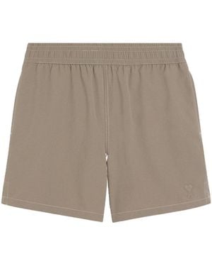Ami Paris Ami Ami De Coeur Beach Shorts - Grey
