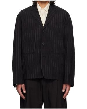 Studio Nicholson Plain-Woven Cotton- And Linen-Blend Blazer - Black