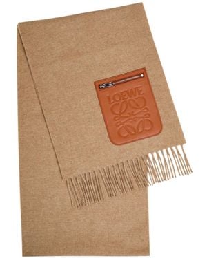 Loewe Anagram Wool-Blend Scarf - White