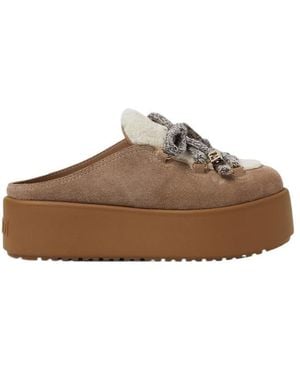 Fendi Apres Chic Lace-Up Sabots - Brown