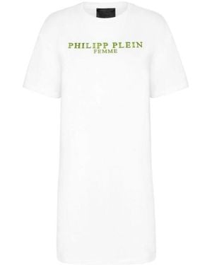 Philipp Plein Logo Details T-Shirt Dress - White