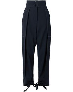 Sharon Wauchob Panelled Pleated Wool-Twill Tapered Trousers - Blue
