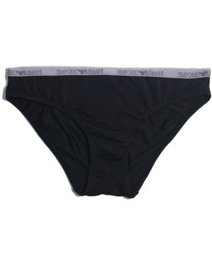 Emporio Armani Logo Waist-Edge Knickers - Black