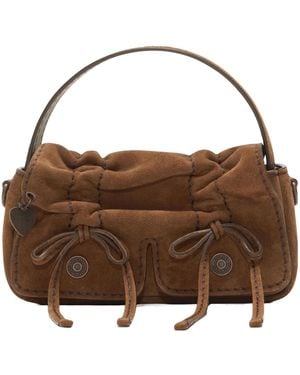Acne Studios Micro Multipocket Suede Shoulder Bag - Brown