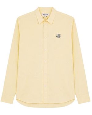 Maison Kitsuné Maison Kitsuné Tonal Fox Head Casual Shirt - Natural