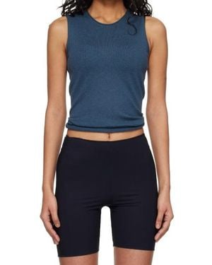 Skims Translucent Knitted Tank Top - Blue