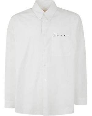 Marni Logo Long-Sleeved Shirt - White
