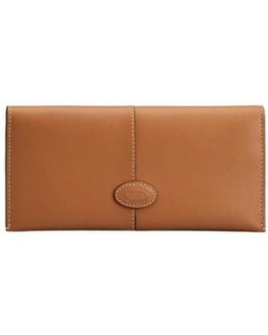Tod's Vertical Leather Wallet - Brown
