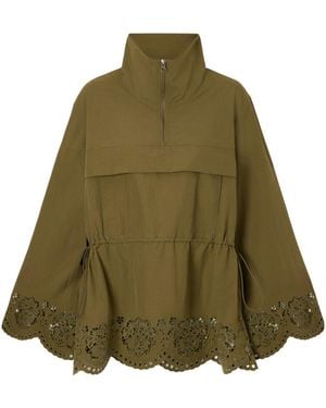 Sea Trimmed Shell Jacket - Green