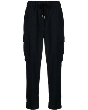 Peserico Turn-Up Hem Cropped Track Pants - Black