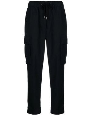 Peserico Turn-Up Hem Cropped Track Trousers - Black
