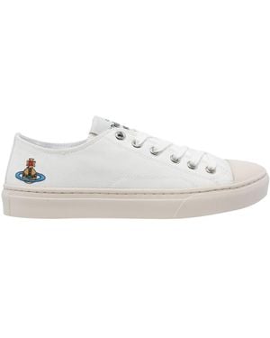 Vivienne Westwood Orb Embroidered Low-Top Trainers - White