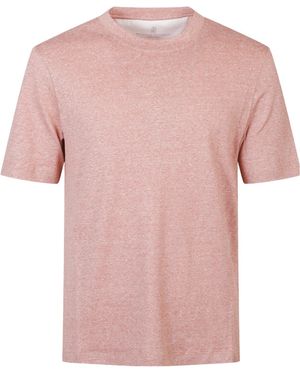 Brunello Cucinelli Crewneck Short-Sleeved T-Shirt - Pink