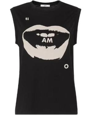 Fendi Jersey Top With Ti Amo Print - Black