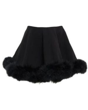Magda Butrym Feather-Trimmed Miniskirt - Black