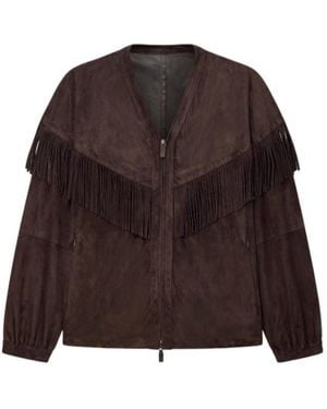 Emporio Armani Goatskin Blouson - Brown