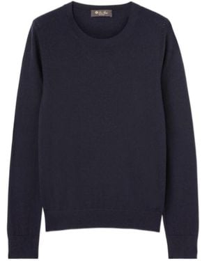 Loro Piana Neo Piuma Crewneck Knitted Jumper - Blue