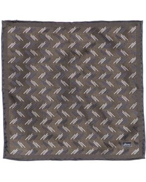Brioni Printed Square Scarf - Gray