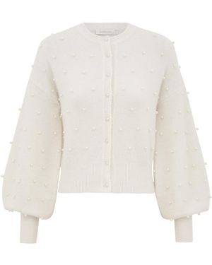 Zimmermann Long-Sleeved Knitted Cardigan - White