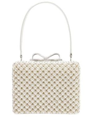Self-Portrait Pearl-Embellished Tote Bag - White