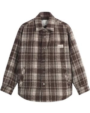 DUNST Flannel Check Shirt - Brown