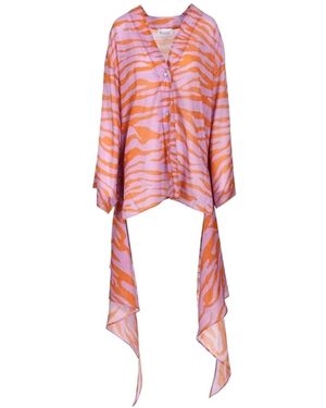 The Attico Long-Sleeved Wrap Dress - Red