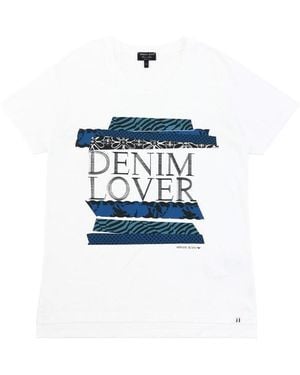 Armani Jeans Round-Necked Logo T-Shirt - Blue