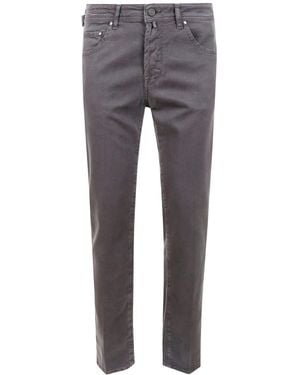 Jacob Cohen Logo Patch Slim Fit Trousers - Grey
