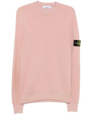 Stone Island Long-Sleeve Crew-Neck Pullover - Pink