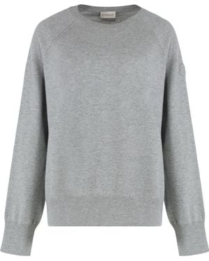 Moncler Cashmere Crew Neck Knitted Jumper - Grey