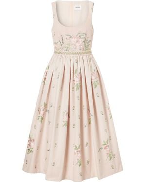 Erdem Floral Embroidered Dress - Natural