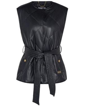 Barbour Rosa Leather Gilet - Black