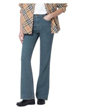 Burberry Logo Patch Bootcut Jeans - Blue