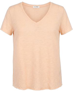 American Vintage V-Neck Short-Sleeved T-Shirt - Natural