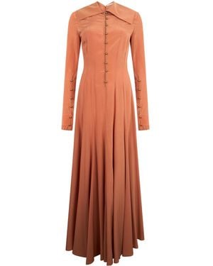 Philosophy Di Lorenzo Serafini Buttoned Long Dress - Orange