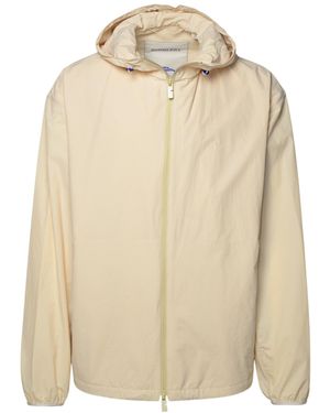 Burberry Equestrian Knight-Motif Zipped Hooded Jacket - Natural