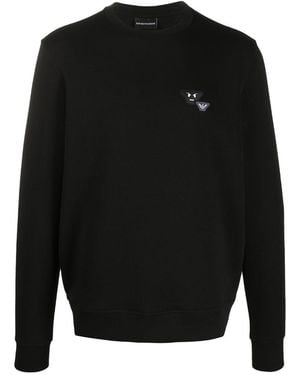 Emporio Armani Logo Patch Sports Jumper - Black