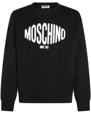 Moschino Logo Printed Crewneck Sweatshirt - Black